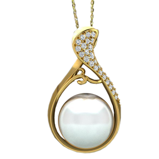 Dámský přívěs s perlou a kameny