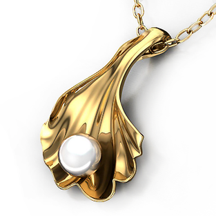 Zlatý přívěs - FLOWER and PEARL