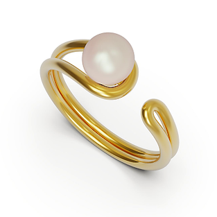 Prsten s perlou DOUBLE