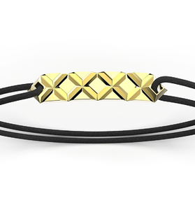 Pánský zlatý náramek s kaučukovým řemínkem