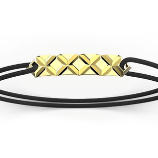 Pánský zlatý náramek s kaučukovým řemínkem