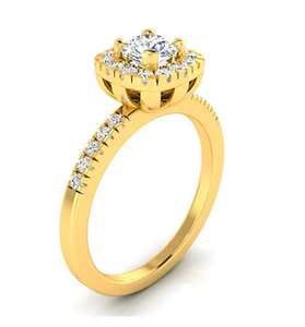 Prsten s centrálním kamenem a osázenou šínou