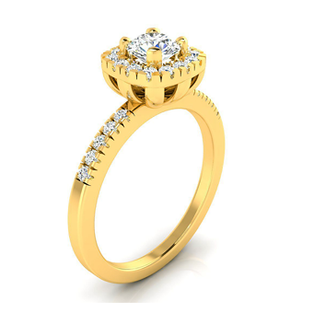 Prsten s centrálním kamenem a osázenou šínou