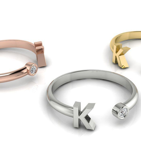 Prsten ALPHABETICA se zapuštěným kamenem