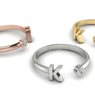 Prsten ALPHABETICA se zapuštěným kamenem