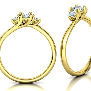 Zásnubní prsten THREESTONE