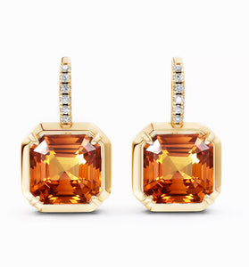 Náušnice ORANGE asscher