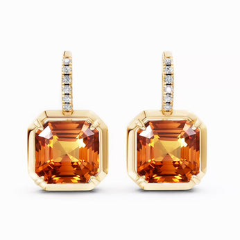 Náušnice ORANGE asscher