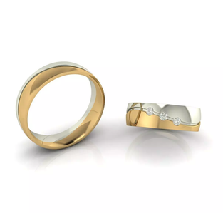 Snubní prsteny dámský a pánský DUO